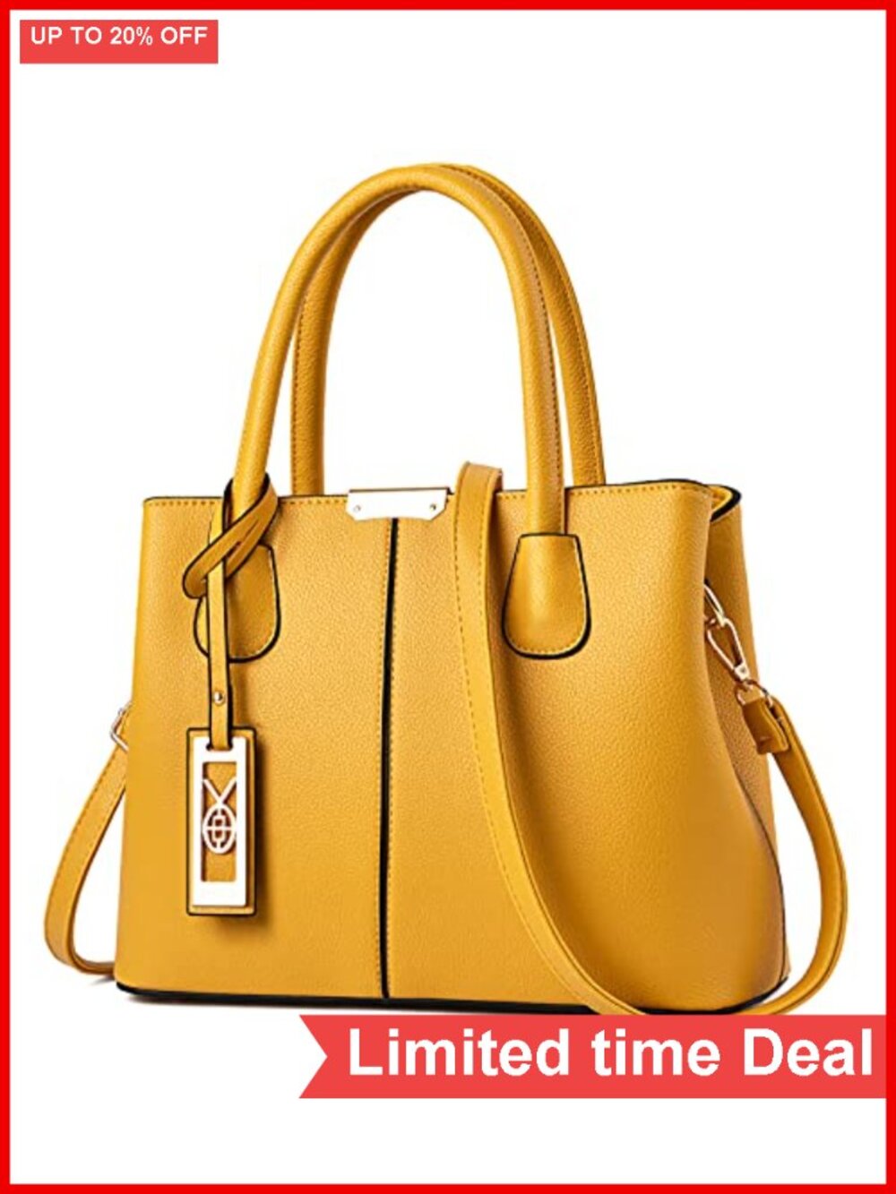 Faux Leather Satchel Handbag Crossbody Tote with Adjustable Strap